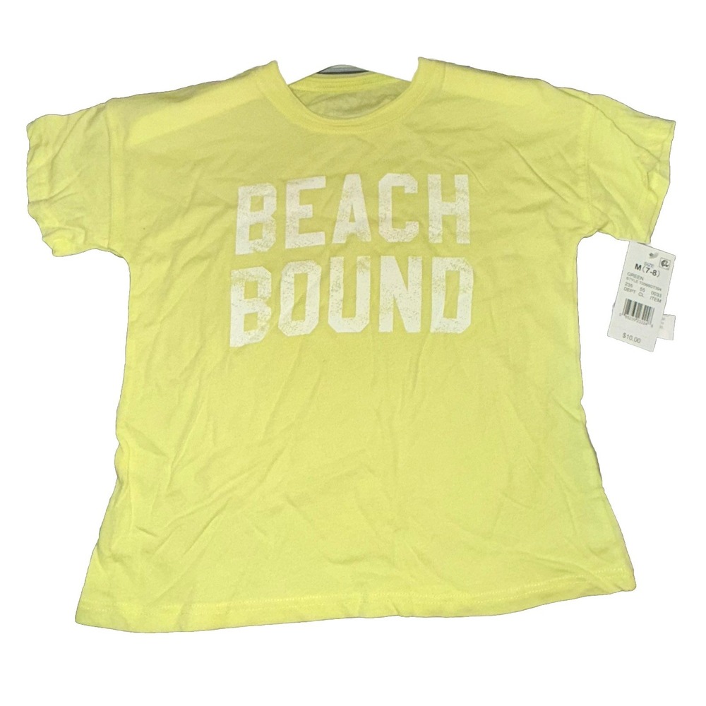 Grayson Threads Yellow Short Sleeve T-Shirt Top "Beach‎ Bound" Size XLG 14/16